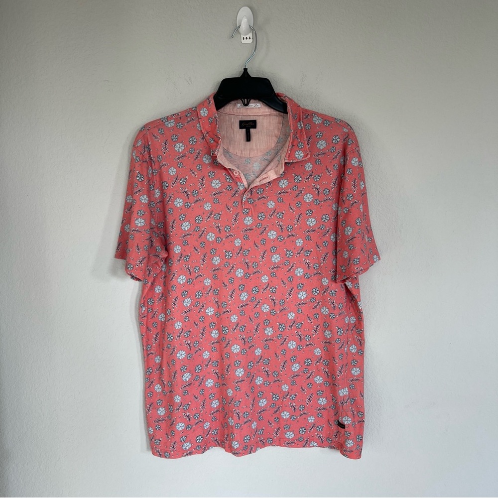 Good Man Floral Cotton Men’s Polo Size Large